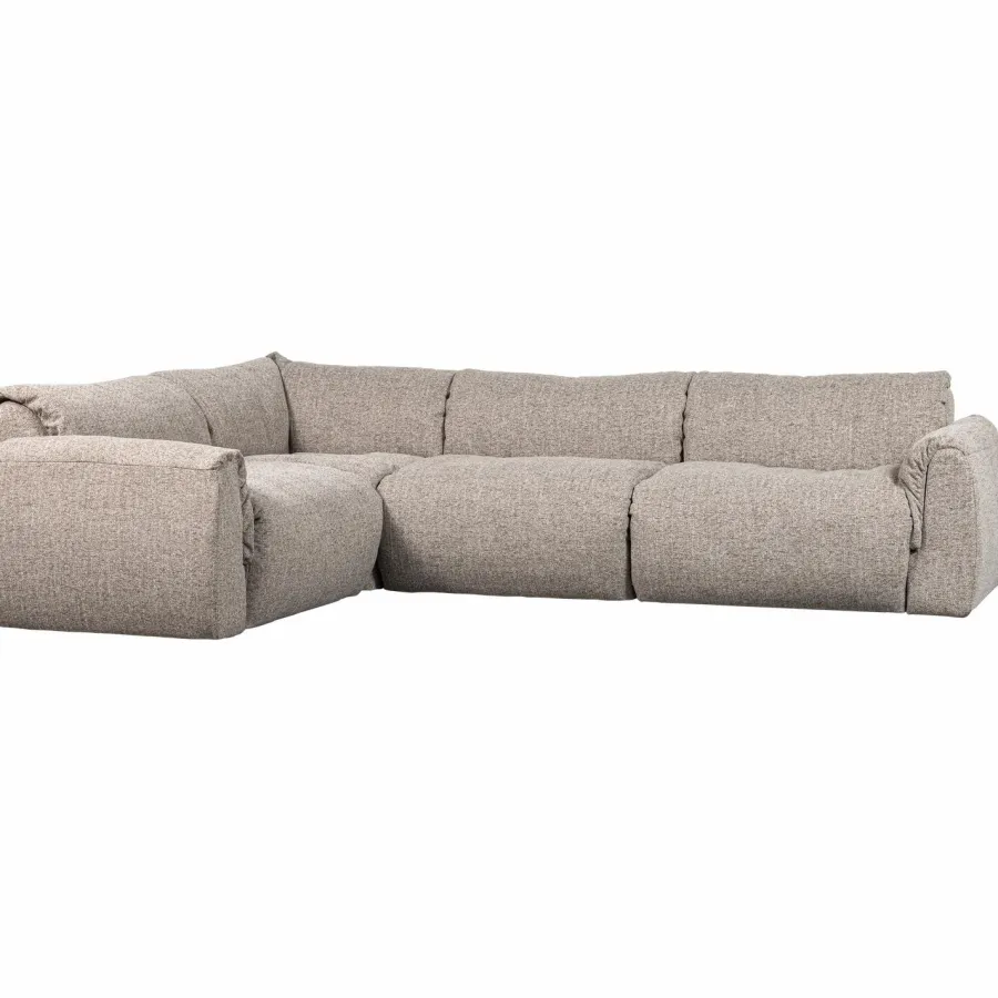 Woood Baggy hoekbank links geweven stof naturel melange Sale