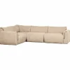 Woood Baggy hoekbank links geweven chenille zand