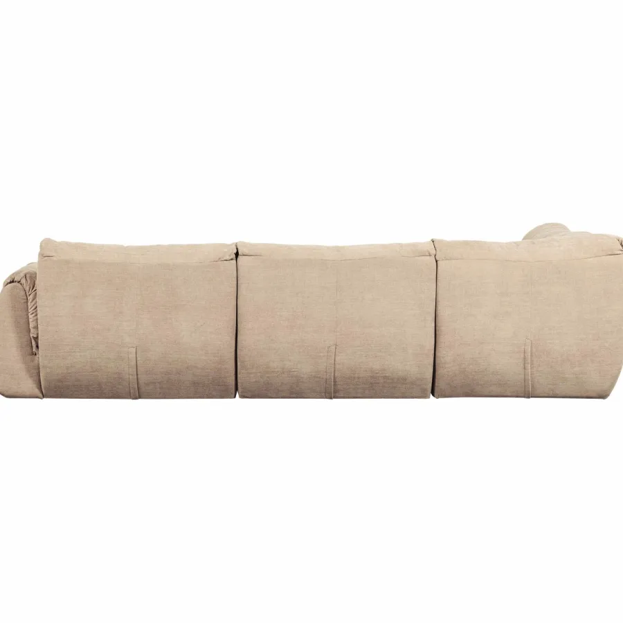 Woood Baggy hoekbank links geweven chenille zand