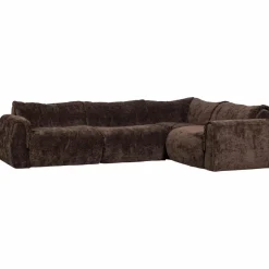 Woood Baggy hoekbank rechts 3d chenille donkerbruin New