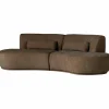 Woood Batavier half ronde bank 4-zits velvet melange bruin Discount