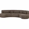 Woood Batavier half ronde bank 6-zits bruin melange Sale