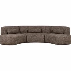 Woood Batavier half ronde bank 6-zits bruin melange Sale