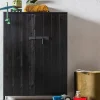 Woood Bruut 2-drs Kast Grenen Geborsteld Diep Zwart [fsc] Best