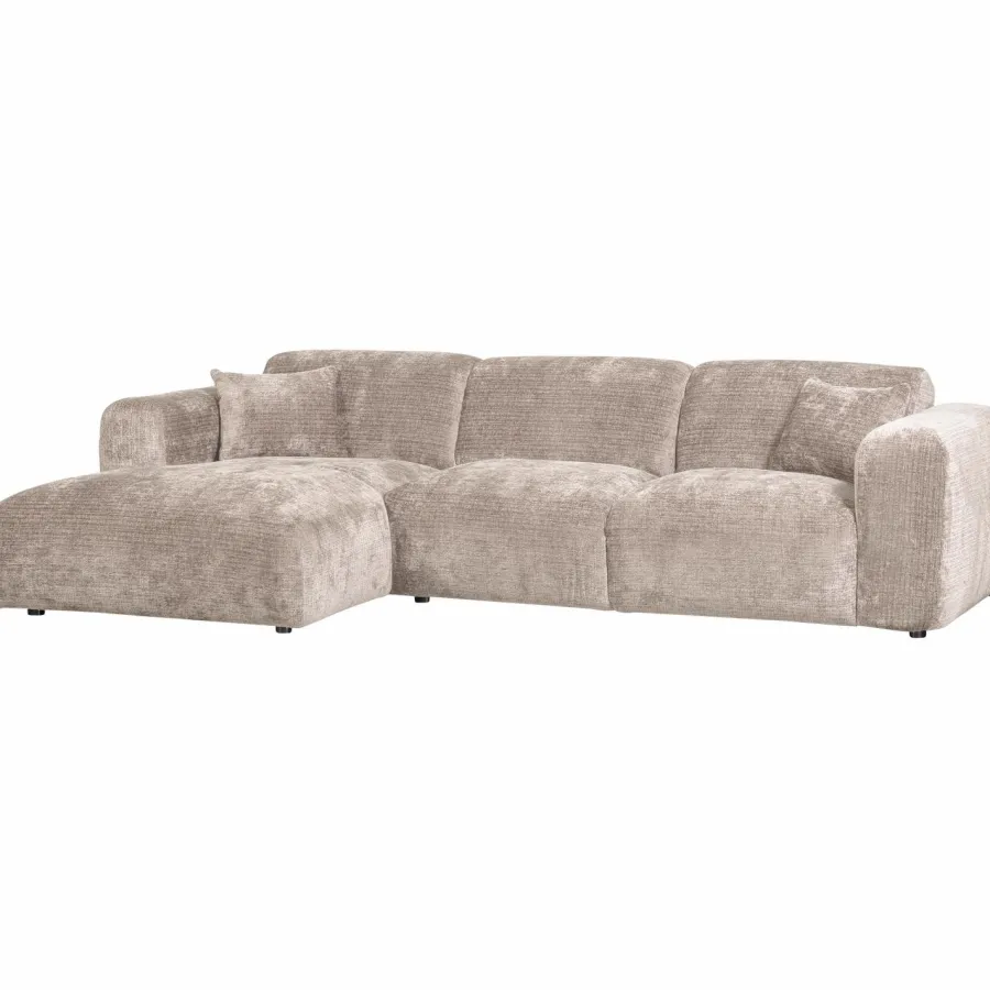 Woood CLOUD chaise longue links geweven chenille naturel Hot