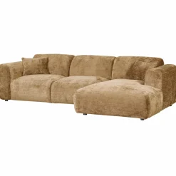 Woood CLOUD chaise longue rechts geweven chenille honinggeel
