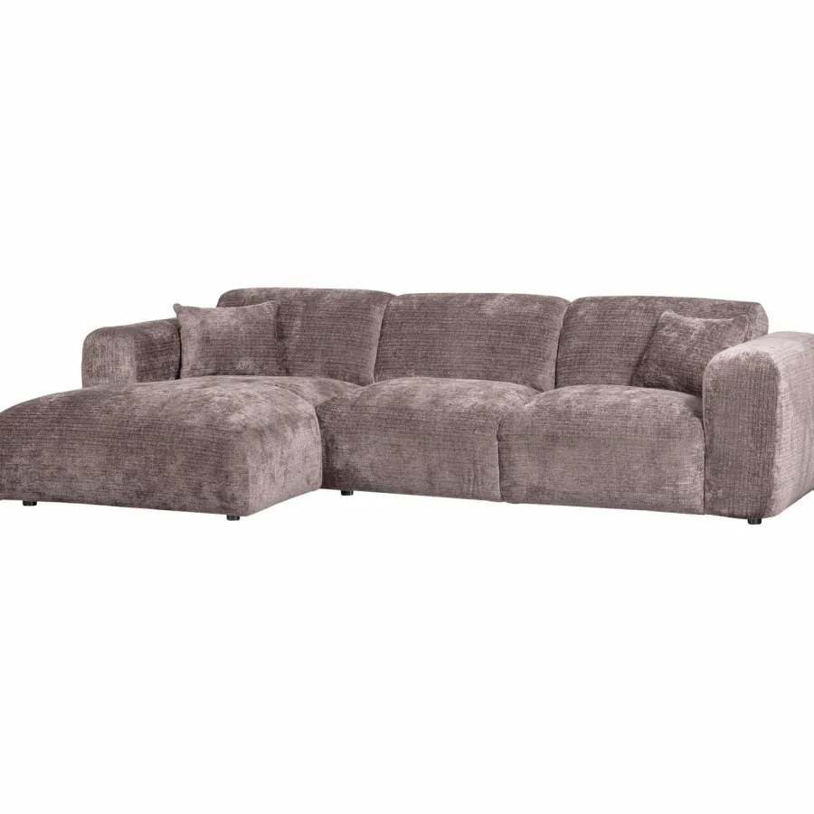 Woood CLOUD chaise longue links geweven chenille taupe Sale