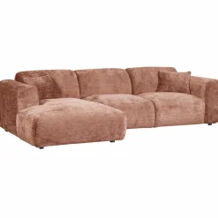 Woood CLOUD chaise longue links geweven chenille terra Hot