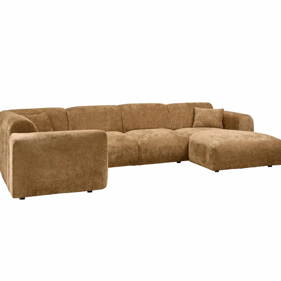 Woood CLOUD hoekbank links geweven chenille honinggeel Sale