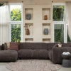 Woood CLOUD hoekbank rechts geweven chenille warm bruin Best