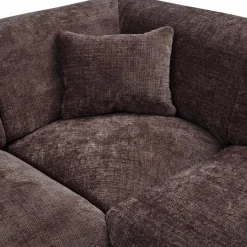 Woood CLOUD hoekbank rechts geweven chenille warm bruin Best