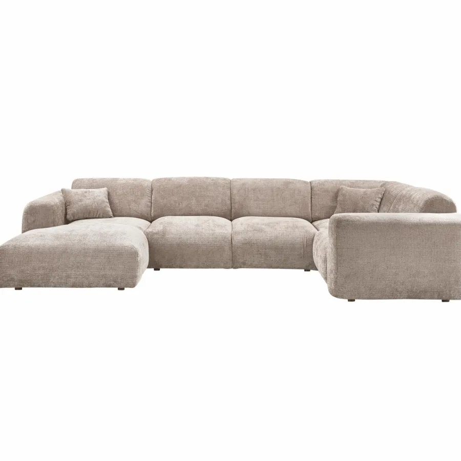 Woood CLOUD hoekbank rechts geweven chenille naturel Discount