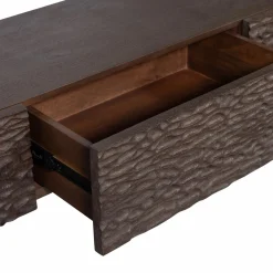 Woood Crumble carved tv meubel mango walnoot Clearance