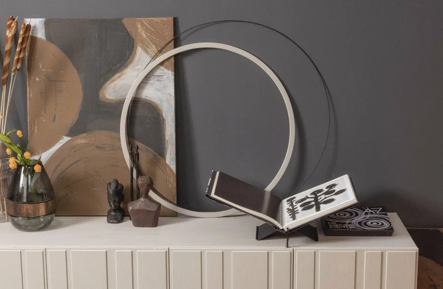 Woood Dave Vaas Glas/hout Blauw/groen 26x19cm Outlet