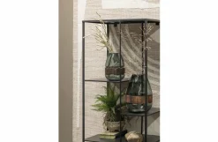 Woood Dave Vaas Glas/hout Blauw/groen 26x19cm Outlet