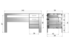 Woood Dennis Bureau Grenen Betongrijs Geborsteld [fsc]