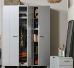 Woood Dennis 3-deurs Kast Grenen Betongrijs Geborsteld [fsc] Clearance