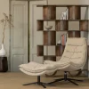 Woood Draaifauteuil Kube met hocker naturel Best