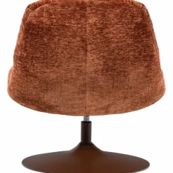 Woood Elvi Draaifauteuil Chenille Structuur Roestbruin New
