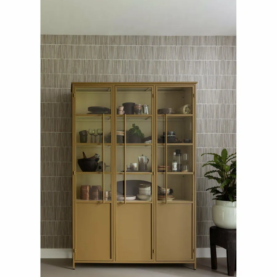 Woood Exhibit vitrinekast XL metaal honinggeel Outlet