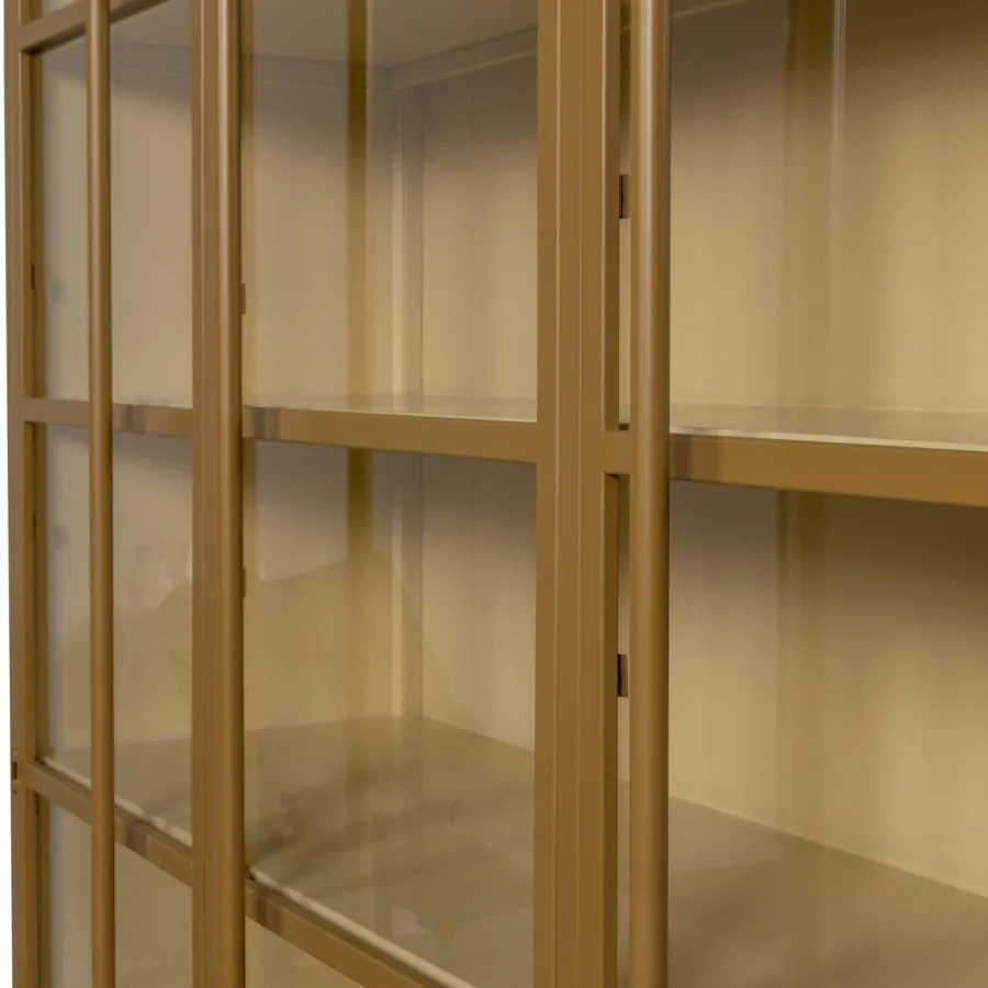 Woood Exhibit vitrinekast XL metaal honinggeel Outlet
