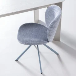Woood Femke Eetkamerstoel Chenille Blauw Clearance