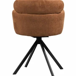 Woood Fenne draaibare eetkamerstoel leerlook cognac Online
