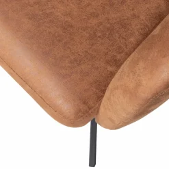 Woood Fenne draaibare eetkamerstoel leerlook cognac Online