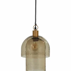 Woood Gigi hanglamp dubbele kap gehamerd glas naturel Sale
