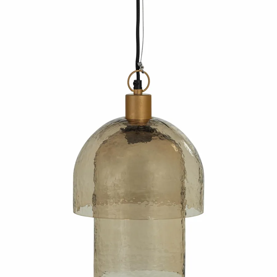 Woood Gigi hanglamp dubbele kap gehamerd glas naturel Sale