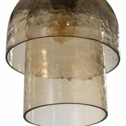 Woood Gigi hanglamp dubbele kap gehamerd glas naturel Sale