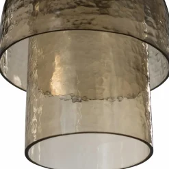 Woood Gigi hanglamp dubbele kap gehamerd glas naturel Sale