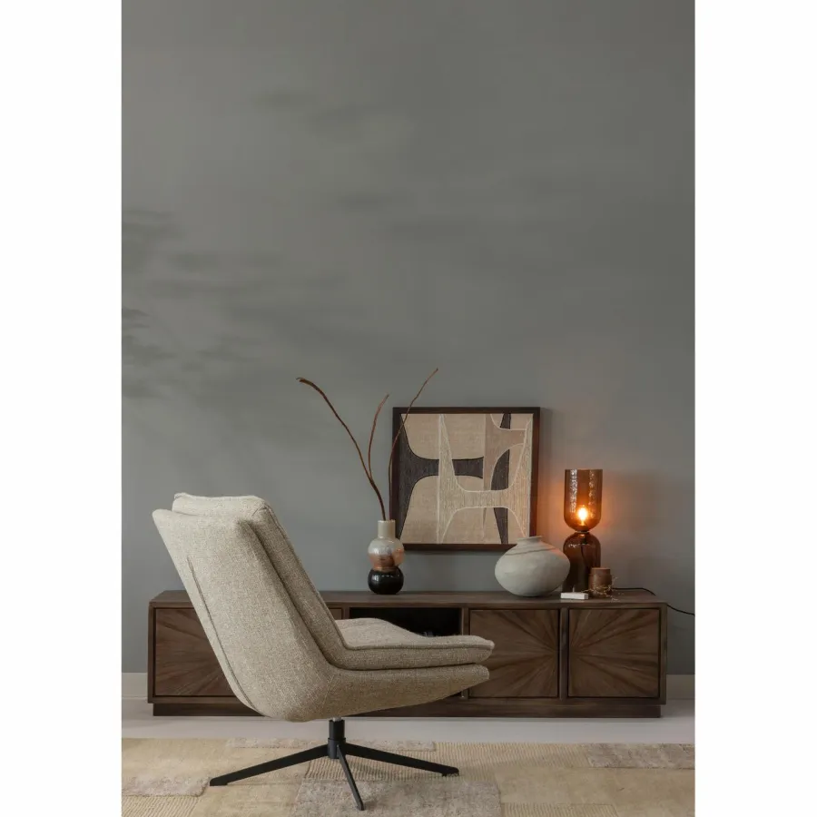 Woood Gigi tafellamp gehamerd glas 51xo15cm bruin
