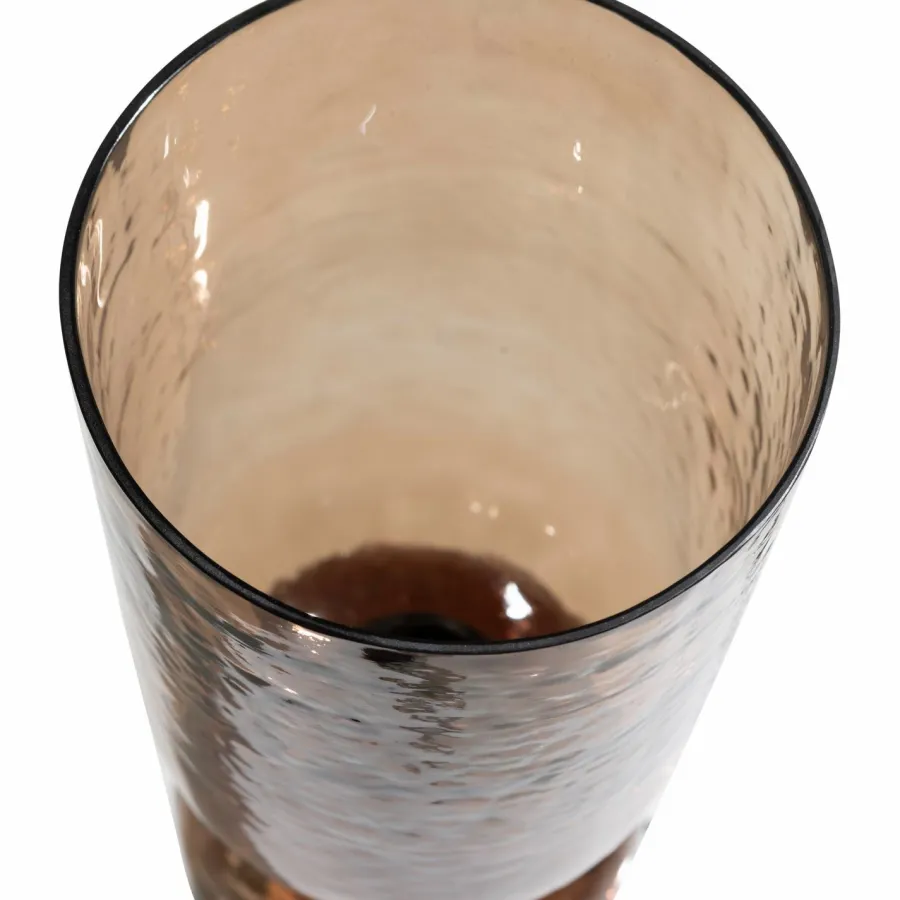 Woood Gigi tafellamp gehamerd glas 51xo15cm bruin