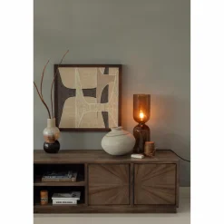 Woood Gigi tafellamp gehamerd glas 51xo15cm bruin