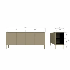 Woood Gunnar Dressoir 200 Cm Grenen Mud [fsc] Discount