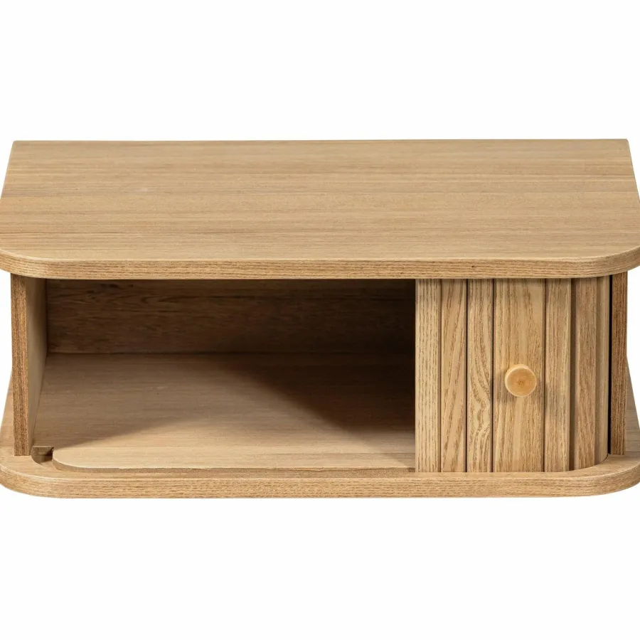 Woood Jena hangend nachtkastje links/rechts hout naturel Discount