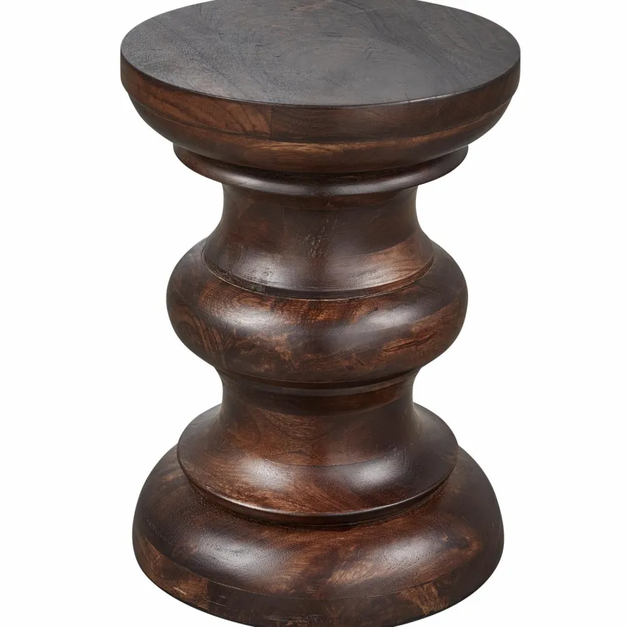 Woood Jonah bijzettafel hout donkerbruin 42xo30cm New