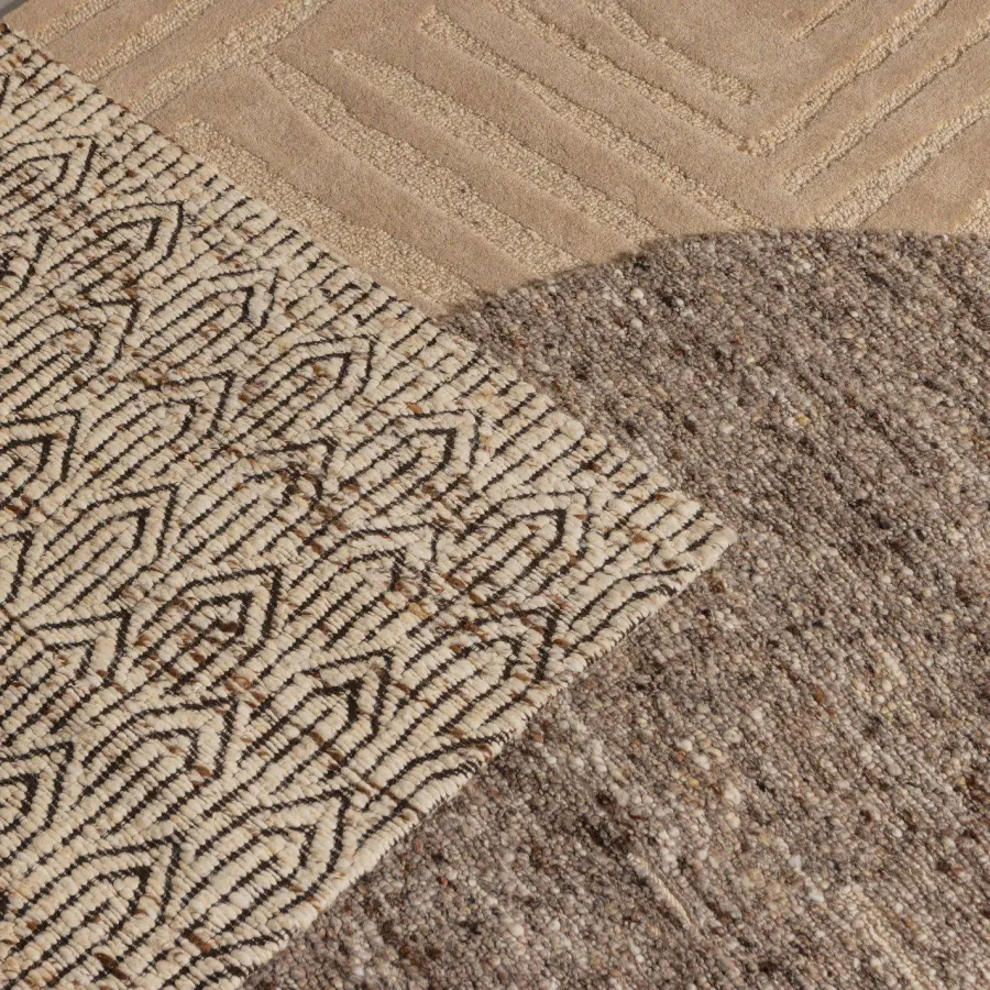 Woood JOSLIN vloerkleed wol naturel melange 170x240CM Clearance
