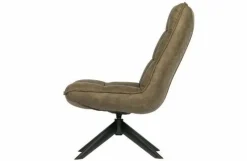 Woood Jouke draaifauteuil kunstleer - Groen en Cognac New