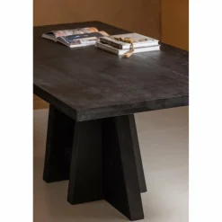 Woood Kean eettafel met middenpoot mango zwart 220x100cm Sale