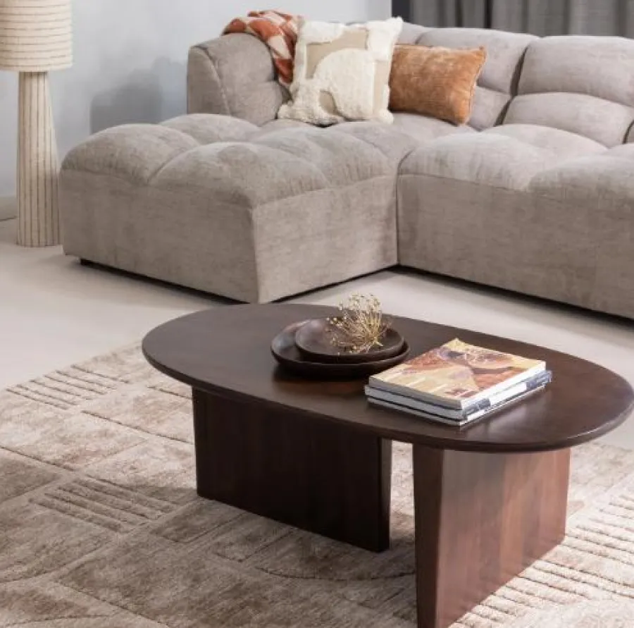Woood Lovi vloerkleed polyester/katoen taupe 170x240cm Discount