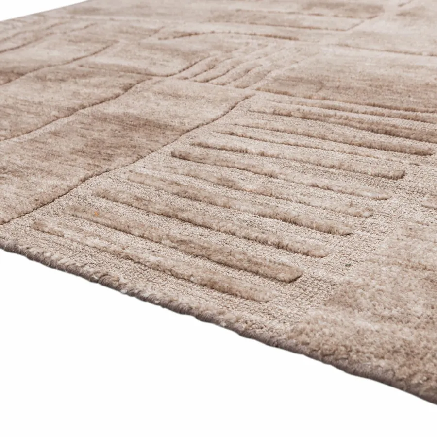 Woood Lovi vloerkleed polyester/katoen taupe 170x240cm Discount