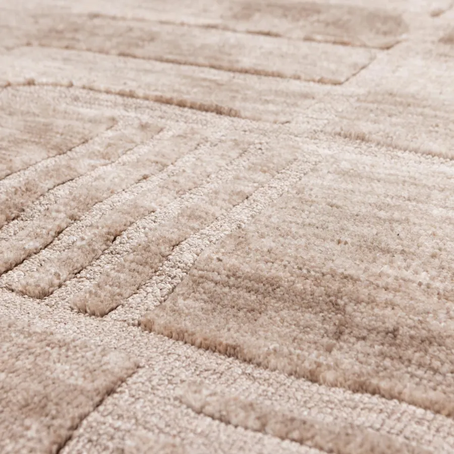Woood Lovi vloerkleed polyester/katoen taupe 170x240cm Discount