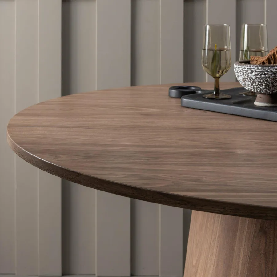Woood Maan eettafel rond mdf walnoot ø120cm Best