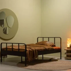 Woood Mees Bed Twijfelaar Metaal Zwart 120x200cm