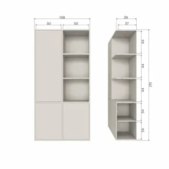 Woood Meggy opbergkast links 108 cm grenen dust [fsc] Clearance