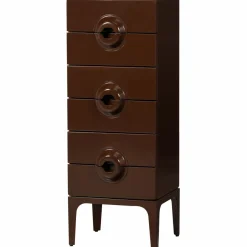Woood MERGE ladekast 6 lades hout bruin/rood Hot