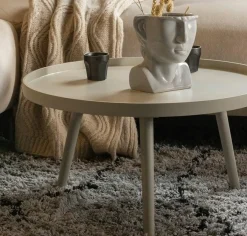 Woood Mesa Bijzettafel L Hout Antique Beige 34 X Ø 60 Discount