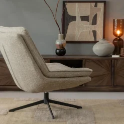 Woood Milaro draaifauteuil naturel melange Hot